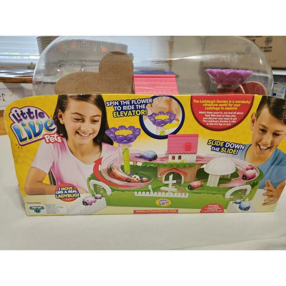 Little Live Pets Lil' Ladybug Garden Playset Exclusive Spotsy & Baby   NEW READ